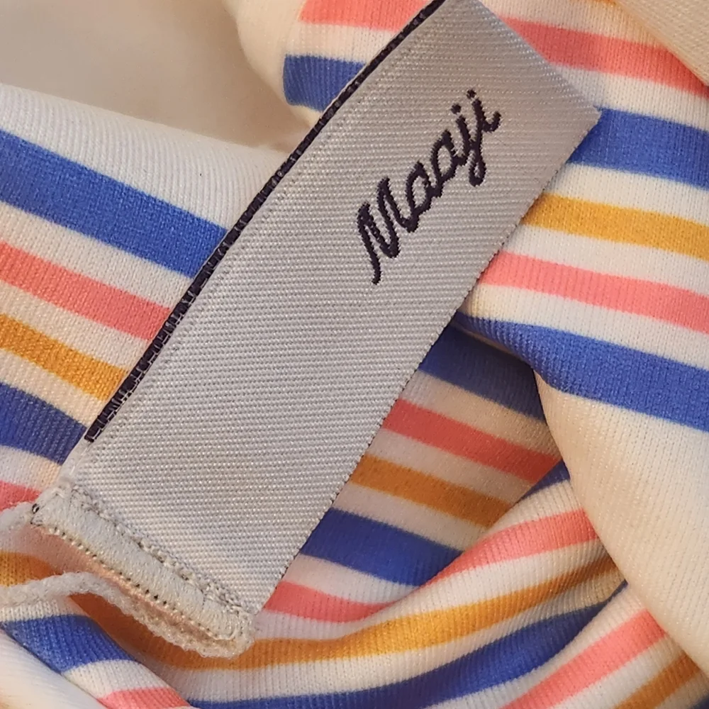Maaji swimsuit L one piece Paradise Postals Claire reversible stripes new $174